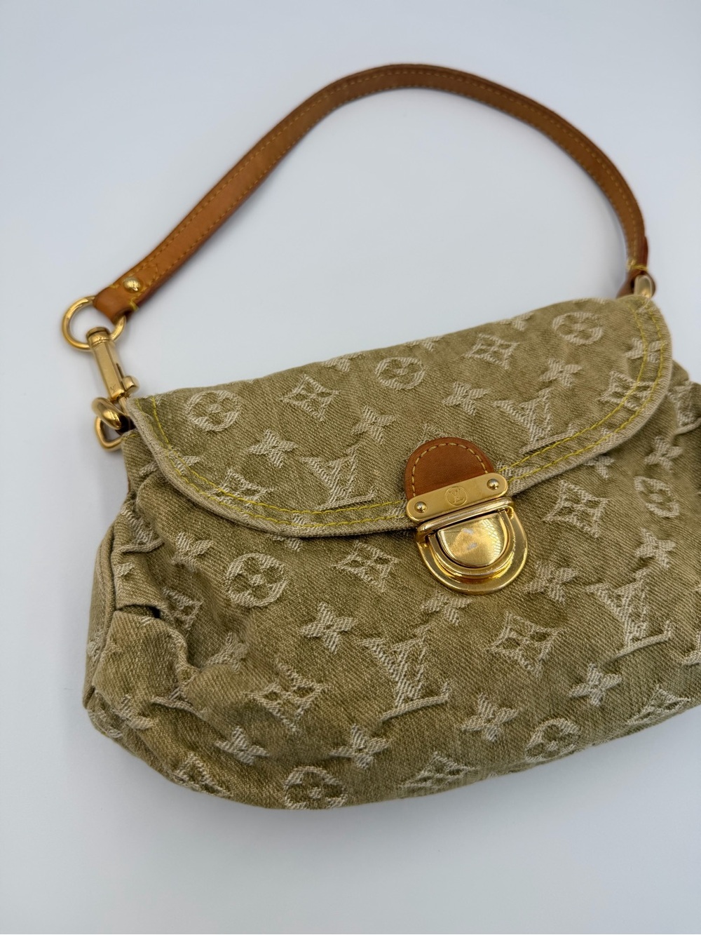 LOUIS VUITTON RARE vintage khaki denim green pleaty - Picture 2 of 16